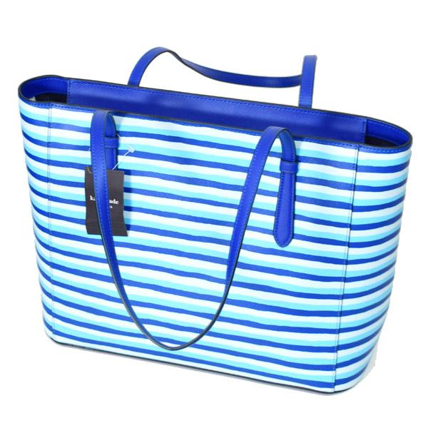 ケイトスペード バッグ katespade レザー ボーダー フィッシュ チャーム付き スカイラー ミディアム トートバッグ ブルーマルチ KG761 kate spade NEW YORK（ケイト・スペード ニューヨーク） ケイト