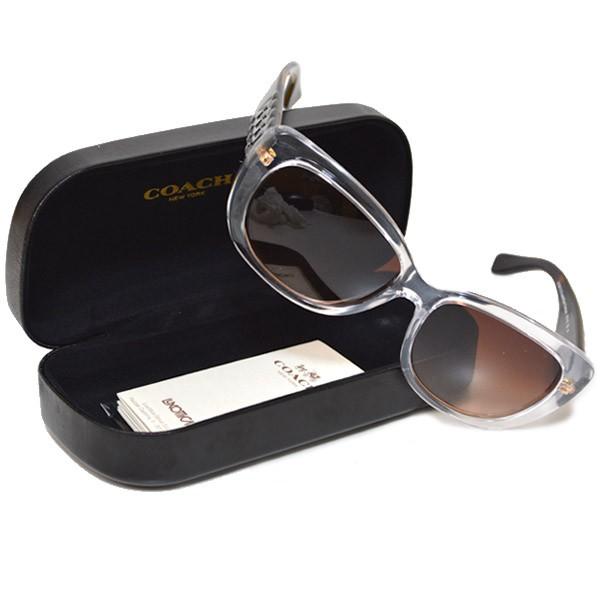 COACH コーチ サングラス クリア フレーム ロゴ ブラウン 〔日本
