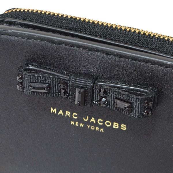 マークジェイコブス コンパクト財布 MARC JACOBS レザー ボウ リボン リルジップ コンパクト財布 ブラック M0010134｜pike-st｜02