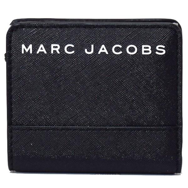 マークジェイコブス コンパクト財布 MARC JACOBS サフィアーノレザー ロゴ ミニ 二つ折り コンパクト財布 ブラック M0015164｜pike-st