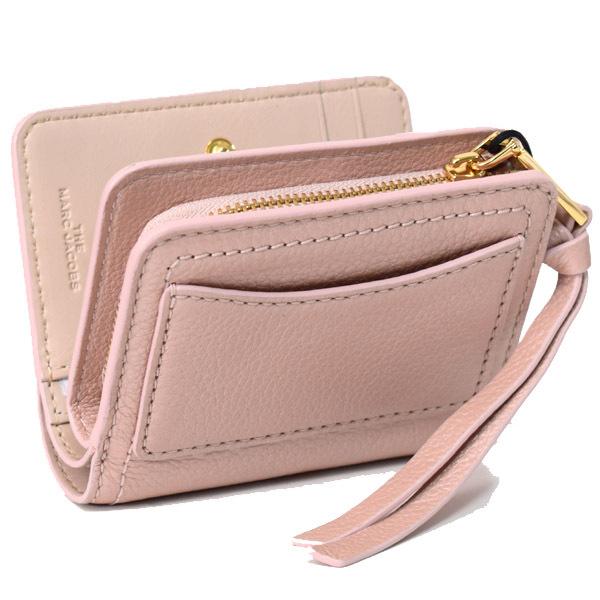 マークジェイコブス コンパクト財布 MARC JACOBS ソフトグレインパールレザー ザ ソフトショット DOUBLE J ロゴ パールライズド ミニ 二つ折り コンパクト財布 パールブラッシュ M0016544 MARC JACOBS（マーク・ジェイコブス） コンパクト財布 ソフトグレイン
