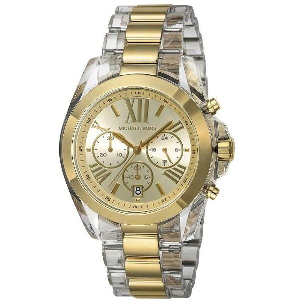 マイケルコース 時計 MICHAEL KORS ゴールドダイアル クロノグラフ レディース 時計 腕時計 ゴールド×クリア MK6319｜pike-st