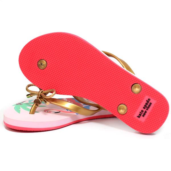 ケイトスペード  katespade ラバー ノバ フラミンゴ フリップ フロップ ビーチ サンダル ゴールド 5M S0810029 kate spade NEW YORK（ケイト・スペード ニューヨーク） ケイト