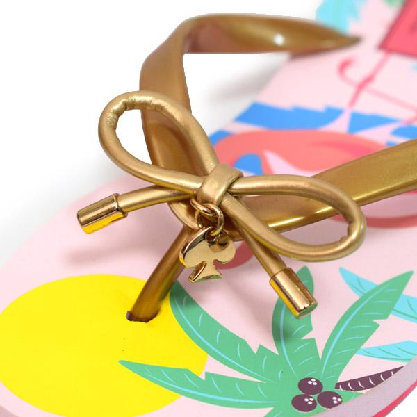 日本製 ケイトスペード Katespade ラバー ノバ フラミンゴ フリップ フロップ ビーチ サンダル ゴールド 6m S 大注目 Www Muslimaidusa Org