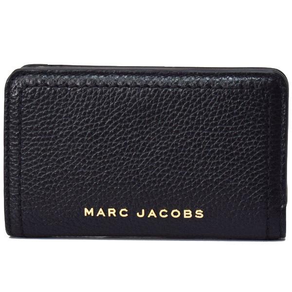 マークジェイコブス 財布 MARC JACOBS レザー ザ グルーヴ ロゴ コンパクト ウォレット 二つ折り財布 ブラック