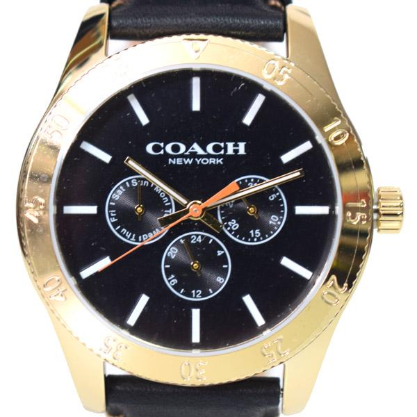 COACH（コーチ） 時計 レザー メンズ クロノグラフ 専用BOX付き 本革
