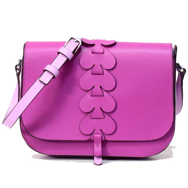 ケイトスペード バッグ katespade スムースレザー ナディーン ウーブン スペード ミディアム フラップ 斜め掛け クロスボディー ショルダーバッグ バウヒニアパープル WKRU6534 kate spade NEW YORK（ケイト・スペード ニューヨーク） ケイト