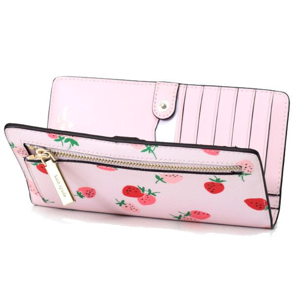 ケイトスペード 財布 katespade サフィアーノPVC ステイシー ストロベリー いちご 苺 二つ折り カードケース コンパクト財布  ピンクマルチ WLR00511