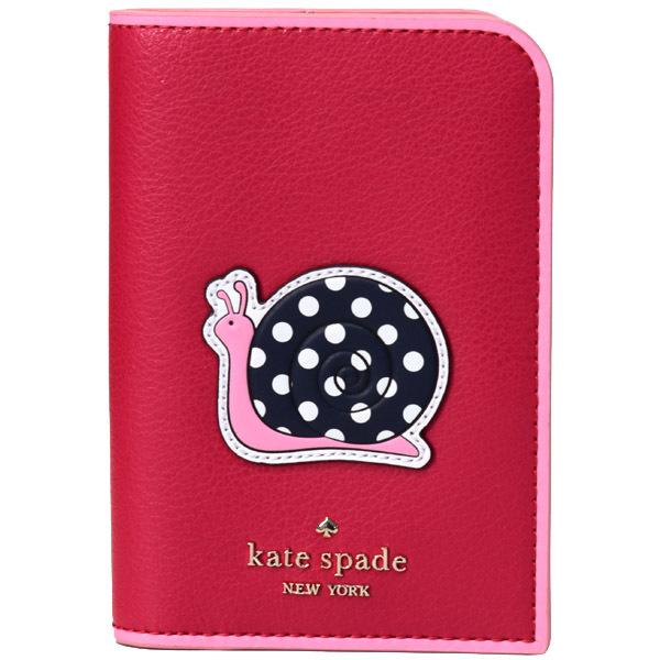 驚きの値段 ケイトスペード パスポートケース Katespade グレインレザー エンチャンテッド フォレスト かたつむり アップリケ 二つ折り パスケース マルチ Wlru6362 メーカー包装済 Nicmosul Org