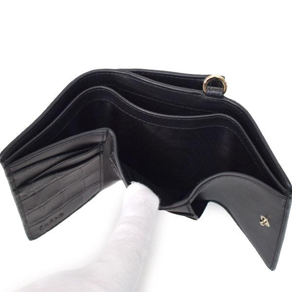 FURLA（フルラ） 財布 レザー アルモニア ロゴ クロコダイル 型押し