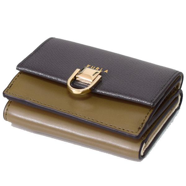 FURLA フルラ 財布 レザー ミス ミミ コンパクト 三つ折り財布 グレー