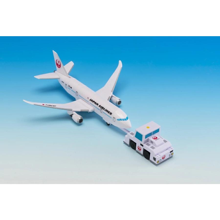 JAL日本航空グッズ商品 飛行機ブロック＆トーイングカーセットJAL
