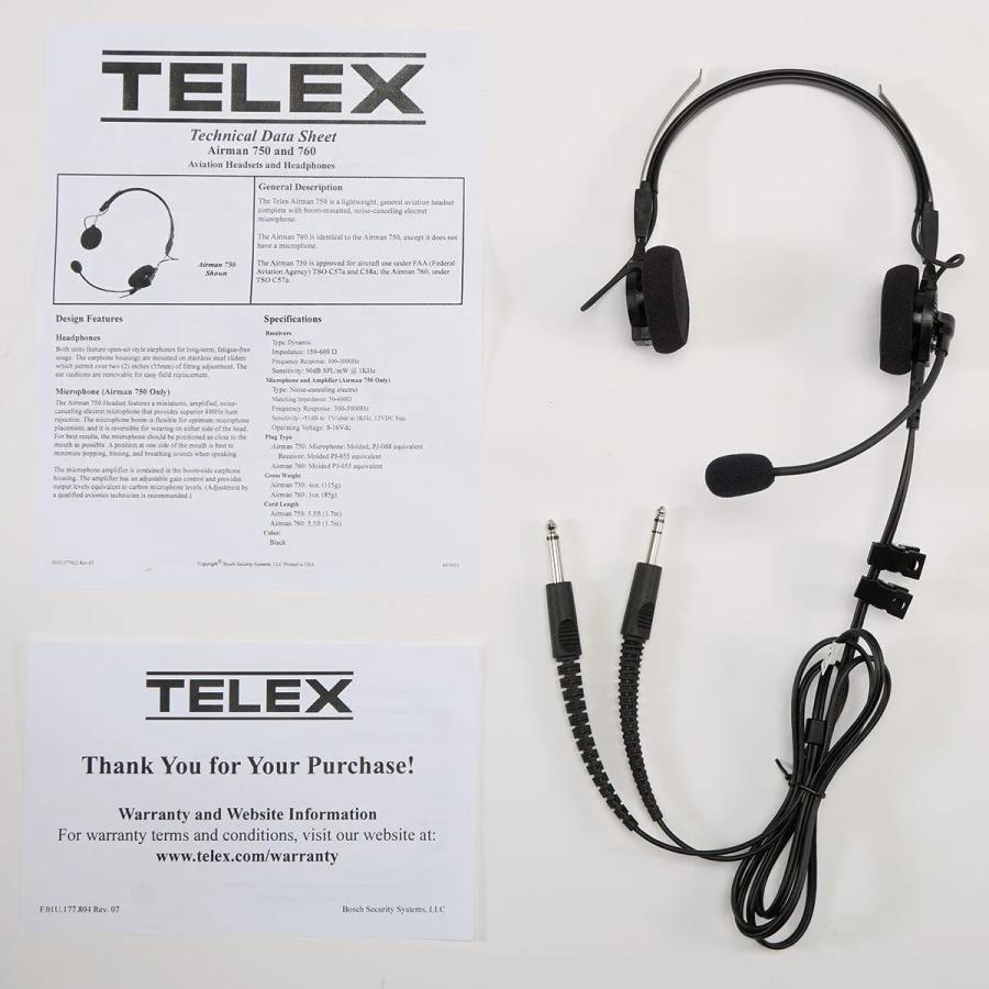 TELEX Airman 750 航空機ヘッドセット 楽天市場】Telex Airman 750 ヘッドセット : パイロットハウスエフエス