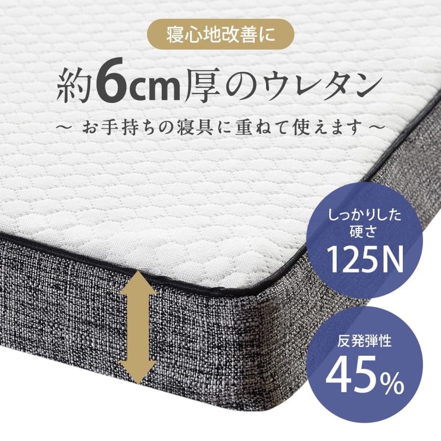 ecolatte elite マットレストッパー ダブル 硬め 厚み6cm 138x195x6cm