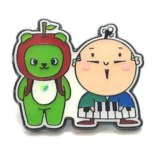 青い牛キャラクターピンバッジ 青い羽根 きゅうすけクンピンバッジ - メルカリ
