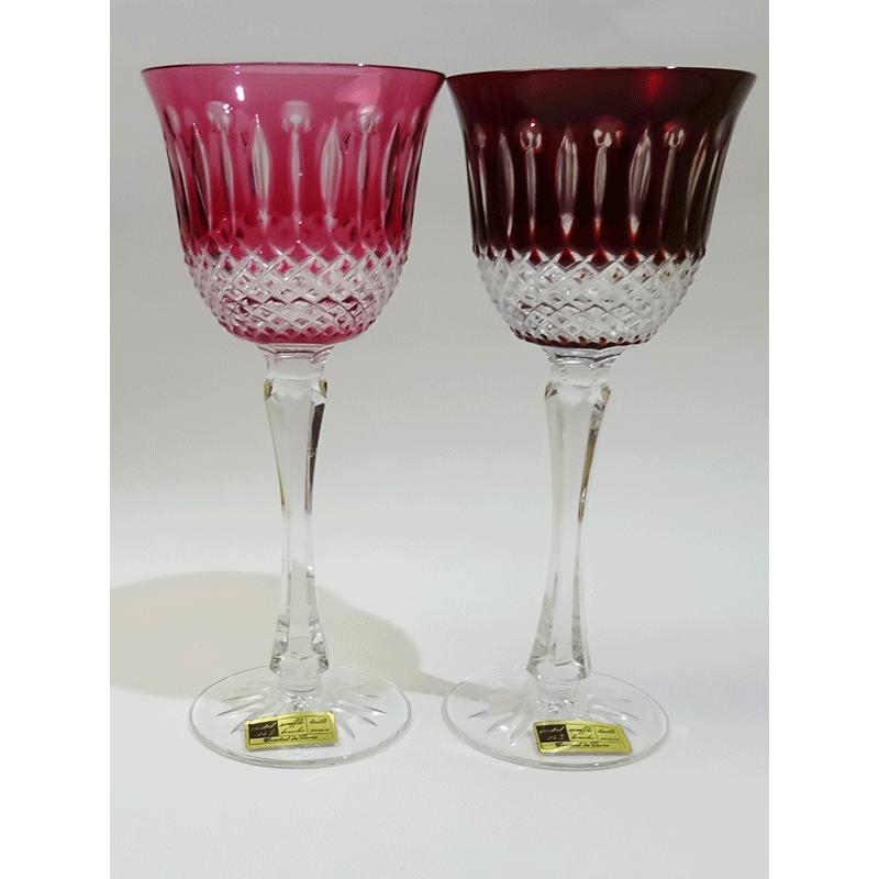 カットクリスタル グラス 6個セット ピンク カットクリスタル グラス 6