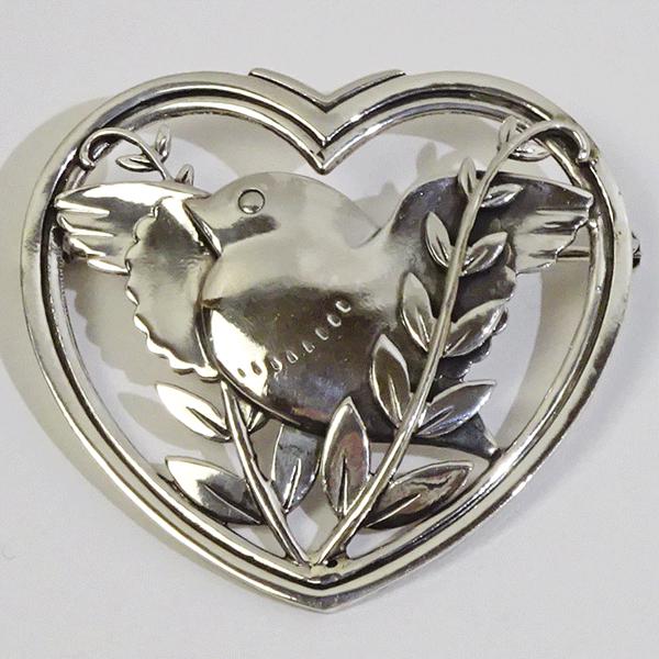 Georg Jensen（ジョージ ジェンセン） ブローチ239 鳩(ハート