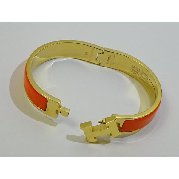 HERMES（エルメス） バングル ブレスレット クリックH オレンジ GM
