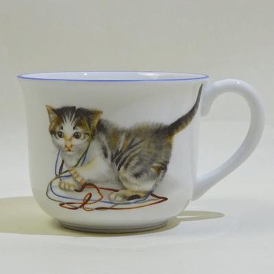 ヘレンド ロータイプ マグカップ キャット(縁ブルー)(2 ヘレンド ロータイプ マグカップ キャット(縁ブルー)(2