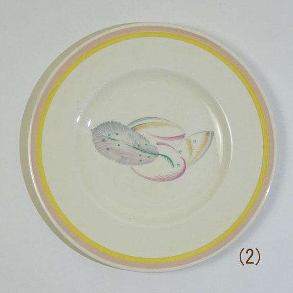 貫入有り)スージークーパー グレイリーフ ピンク&イエロー