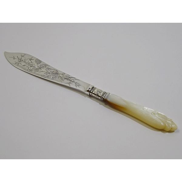 シルバーバターナイフ(19) 蔦の葉 マザーオブパール : ピナコテカ