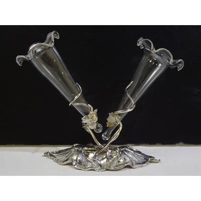 シルバー ツインフラワーベース12cm イタリア製