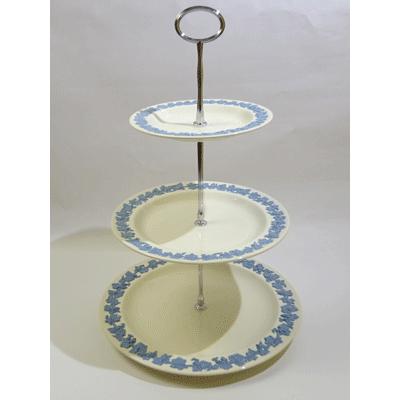 ウェッジウッド フロレンティンターコイズ 3段ケーキスタンド