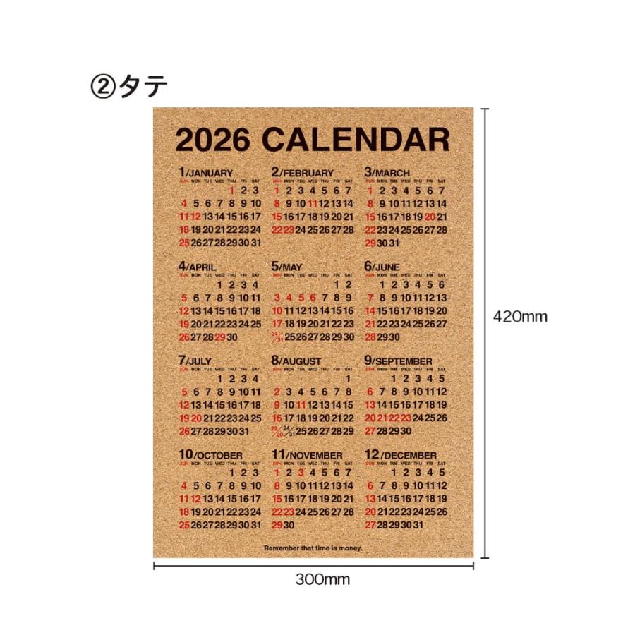 2026年 カレンダー 2026 壁掛け コルク 年間 壁掛けカレンダー