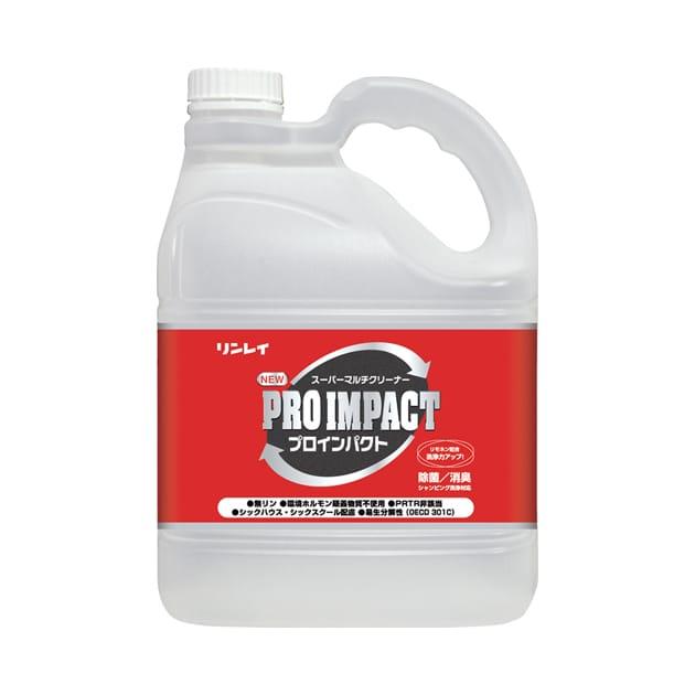 NEWプロインパクト(4L×3本入) 水洗い対応基材の表面洗浄 リンレイ 送料無料 業務用洗剤 エコボトル アルカリ性強力多目的洗剤 速効浸透作用 リモネン配合 | 