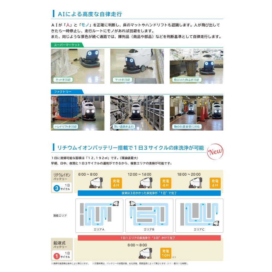 HAPiiBOT EG-2RX-Li ロボット床洗浄機 アマノ 送料無料 業務用製品 AMANO ハピボット クラウドサービスでの遠隔操作、ルート修正が可能 |  | 11