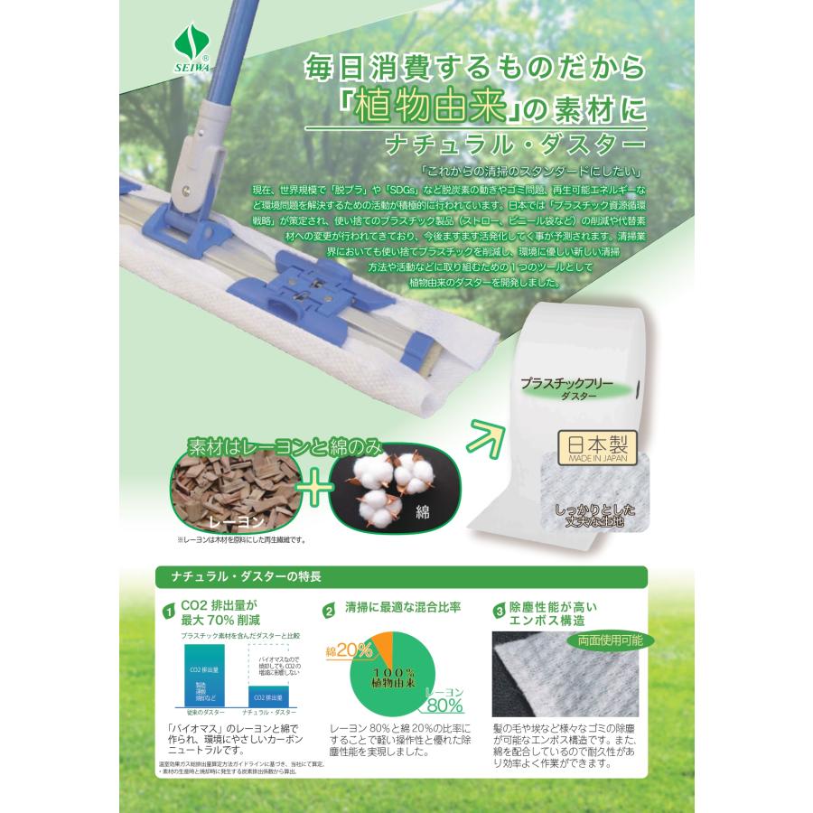 ナチュラル・ダスターW-3000ND 3ロール入り 送料無料 セイワ 業務用洗剤 プラスチックを一切使用してない植物由来のダスター SDGｓ 環境に優しい エコマーク |  | 04