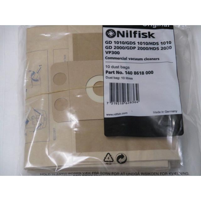 ニルフィスク ペーパーバック(10枚入) 業務用掃除機VP300eco対応 GD1010/GDS1010/HDS1010/GD2000/GDP2000/HDS2000 Nilfisk ペンギンワックス | 