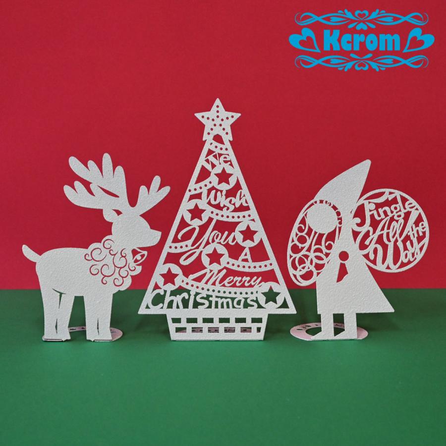 クリスマスの置き飾り 素敵なツリーセット 白 シルエットのキャラクター 薄くて軽いステンレス製 Stand Xmas Set Tree Wh Pinecoco 通販 Yahoo ショッピング