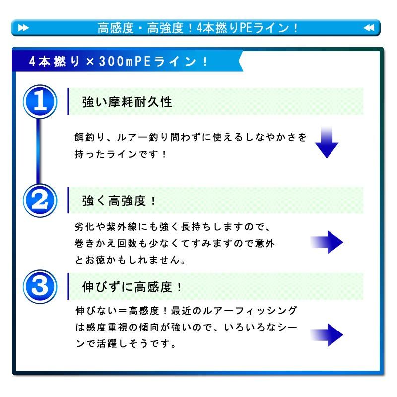 (送料無料)PEライン 4本編み 釣り糸 300m【0.4~8号】5色 0.4号/0.6号/0.8号/1号/1.5号/2号/2.5号/3号/3.5号/4号/5号/6号/7号/8号 |  | 04