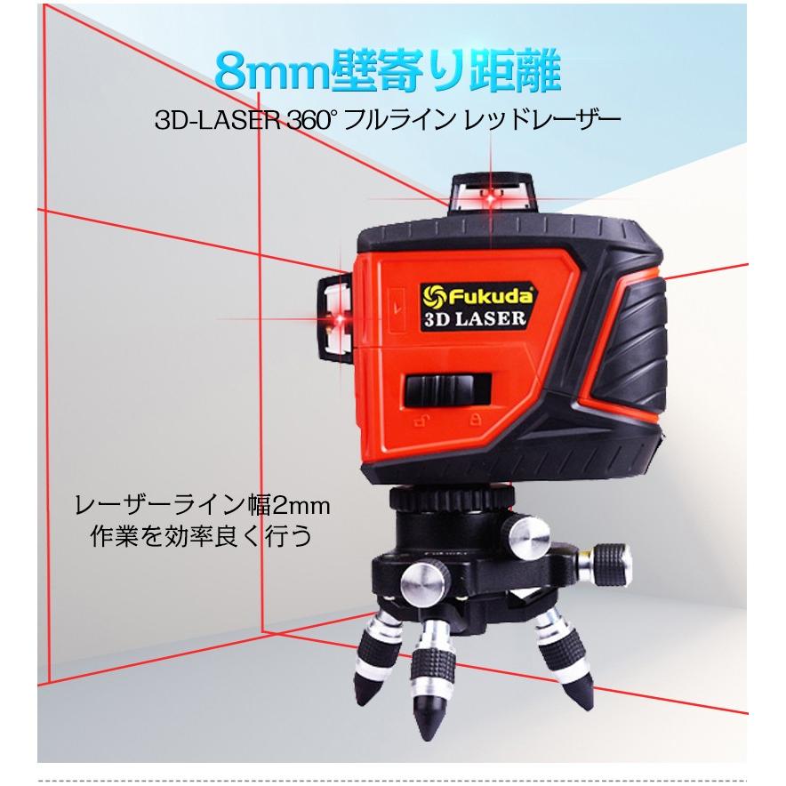 Fukuda 360° フルラインレーザー墨出し器+受光器+エレベーター