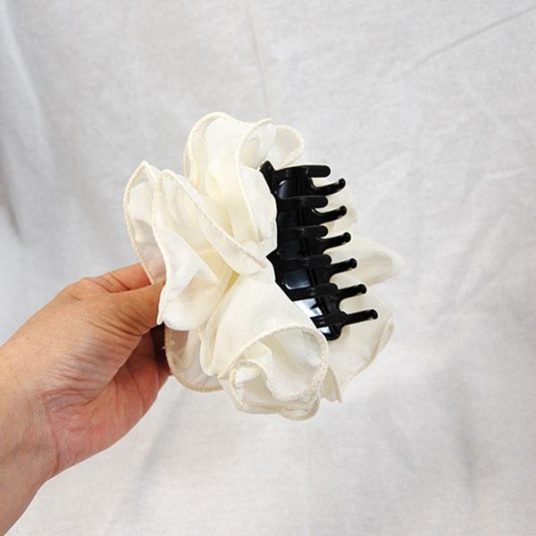 バンスクリップ 大きめ ヘアクリップ シュシュ風 ハーフアップ