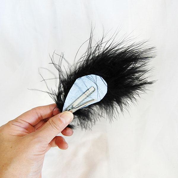 ヘアピン フェザー 2点セット 水鳥 羽根 バレリーナ 髪飾り クリップ