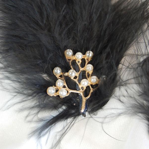 ヘアピン フェザー 2点セット 水鳥 羽根 バレリーナ 髪飾り クリップ