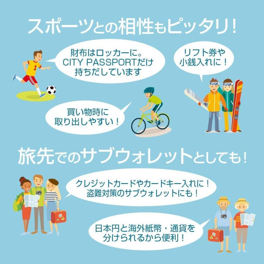 財布 小型 パスケース コインケース 幾何学模様 ネイビー 薄型 メンズ 日本製 小物 旅行 サブウォレット おしゃれ 定期入れ C 激安通販の