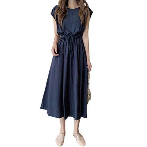 リッコ ロング フレア ワンピース ハンソデ 長め 妊婦 夏用 着やせドレス 素材 付 フワフワ お洒落 Sale 96 Off タッセル カワイ ノーカラー