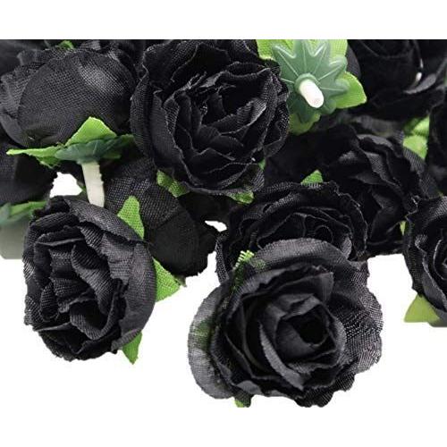Mikishin バラ 造花 50個 3cm 完売 ブーケ ブラック 結婚式 薔薇 装飾 消費税無し ローズ