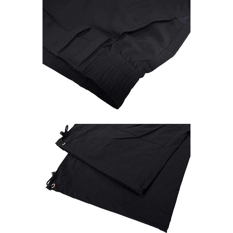 メンズ 登山ズボン 七分丈  半ズボン 釣り用 黒  ブラック 2  アウトドアパンツ 速乾性 サイクルウエア  ファッション KEFITEVD クロップドパンツ