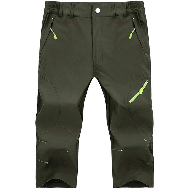 即納 Kefitevd サイクルパンツ ハーフ フィッシングパンツ 釣り ズボン メンズ 撥水パンツ トレッキング カーゴパンツ 7分丈 Od 緑 Materialworldblog Com