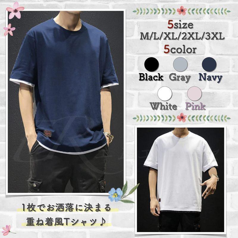 大人気 エムエルーセ 半袖 ラウンドネック 重ね着風 Tシャツ Tops カットソー 春 夏 無地 速乾 白色 ソフト 春夏用 夏用 ストレッチ Cisama Sc Gov Br