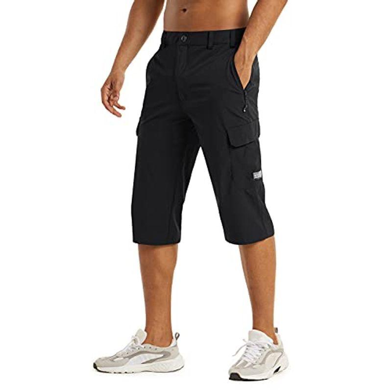 Tacvasen トレッキングパンツ メンズ スポーツウェア 釣り 軽量 七分ズボン ドライ サイクル ジョガーパンツ 登山