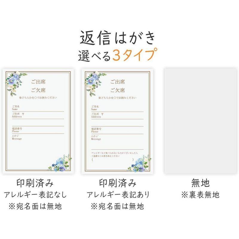 ペーパーアイテム いっぽ 結婚式 返信はがき アレルギー表記あり 手作りキット 招待状 セット 10枚 フレッシュブルーアーチ
