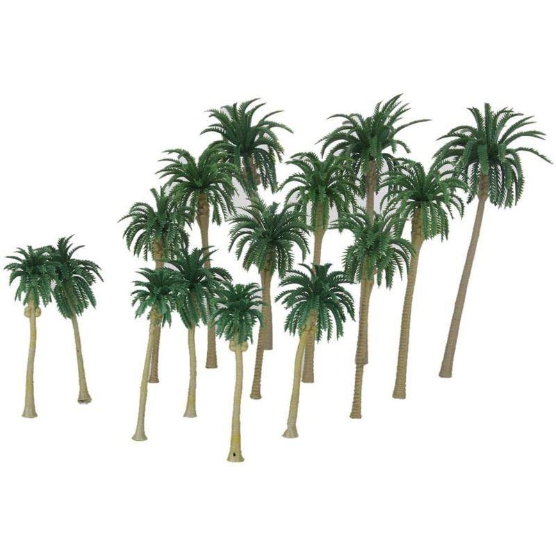Pink Storeノーブランド品鉄道模型 箱庭用 ストラクチャー プラスチック製 風景 椰子の木 5サイズミックス 7 16cm 鉄道 15本