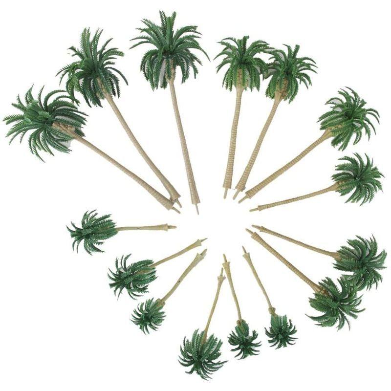 Pink Storeノーブランド品鉄道模型 箱庭用 ストラクチャー プラスチック製 風景 椰子の木 5サイズミックス 7 16cm 鉄道 15本