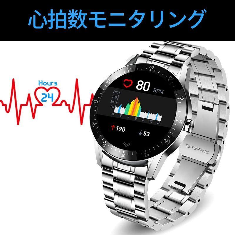 スマートウォッチ 多機能 防水 1.28インチ大画面 Bluetooth通話 腕時計 