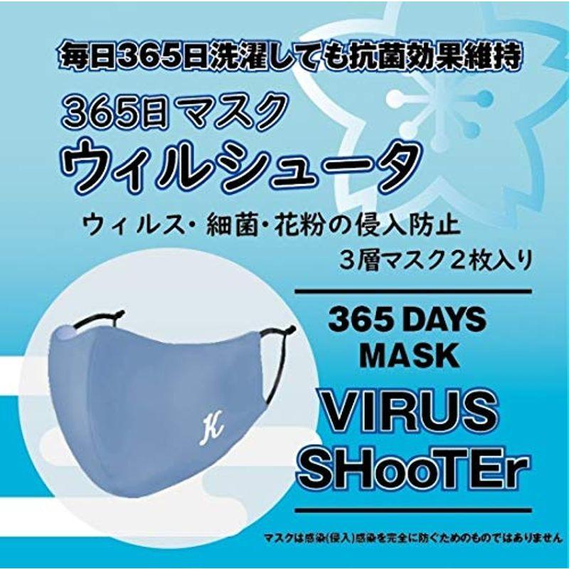 pink-store365日マスク ウィルシュータ 2枚入り ウィルス 細菌 花粉の侵入防止 3層 マスク ブルー 『4年保証』